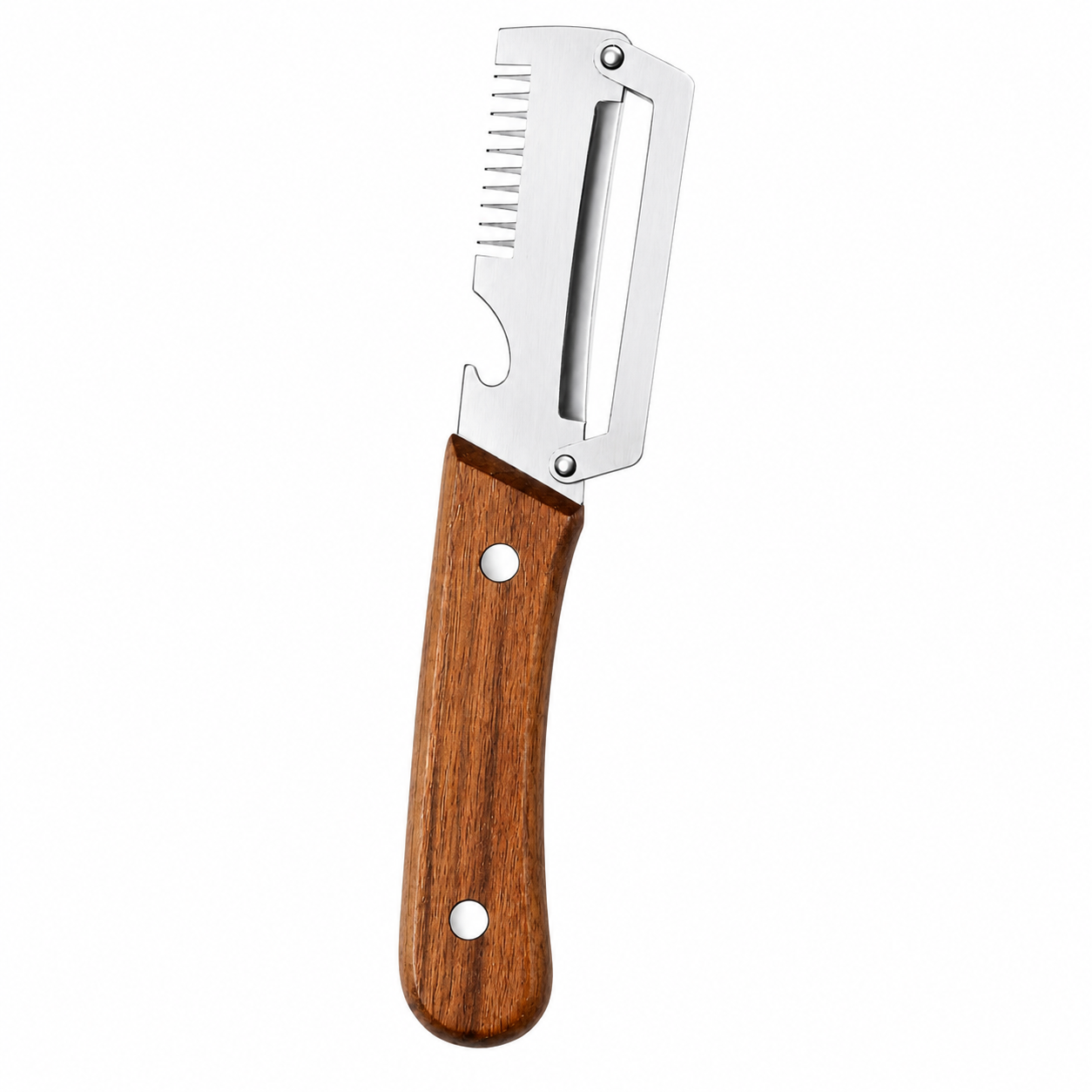 3-in-1 Multifunction Stainless Steel Kitchen Peeler with Julienne Slicer, Fish Scaler & Bottle Opener