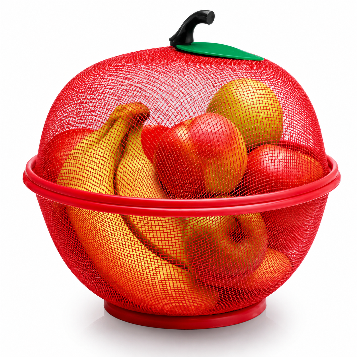 Apple Shape Mesh Fruit Basket with Lid | Food Grade Kitchen Fruit & Vegetable Storage Basket