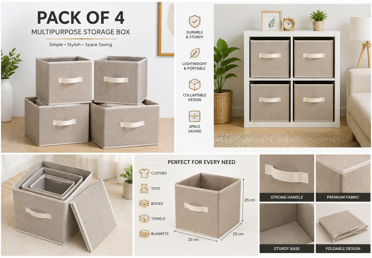 Clothes Storage Organiser (Pack Of 4)