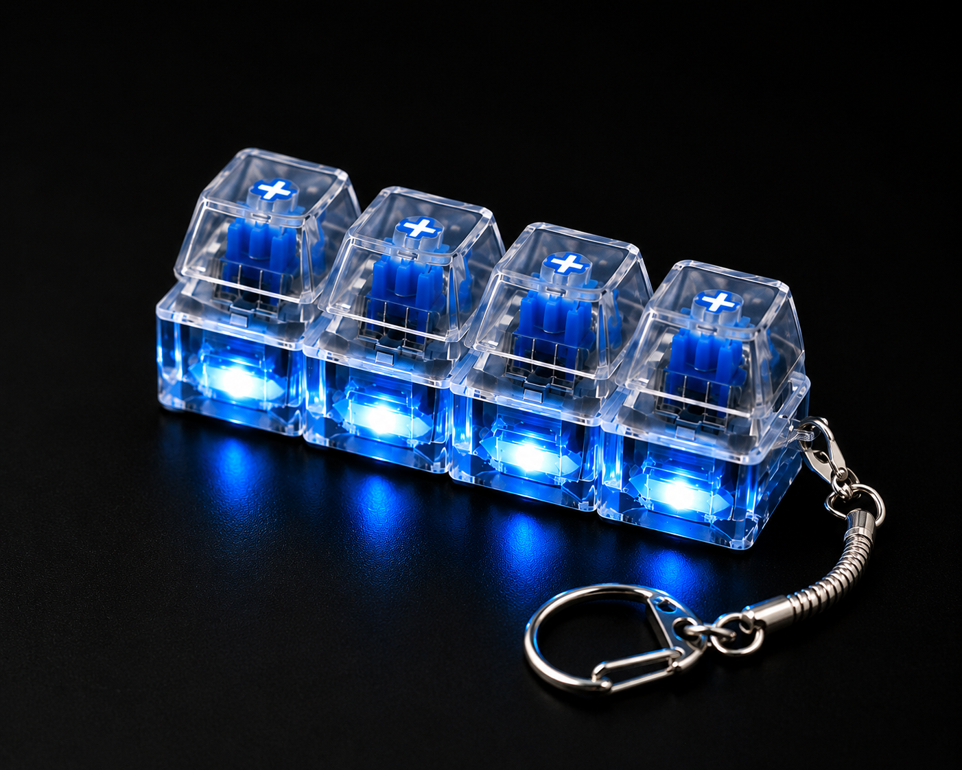 Fidget LED Mechanical Keyboard Keychain | Clicky Switch LED Light Keychain | Stress Relief Pocket Toy