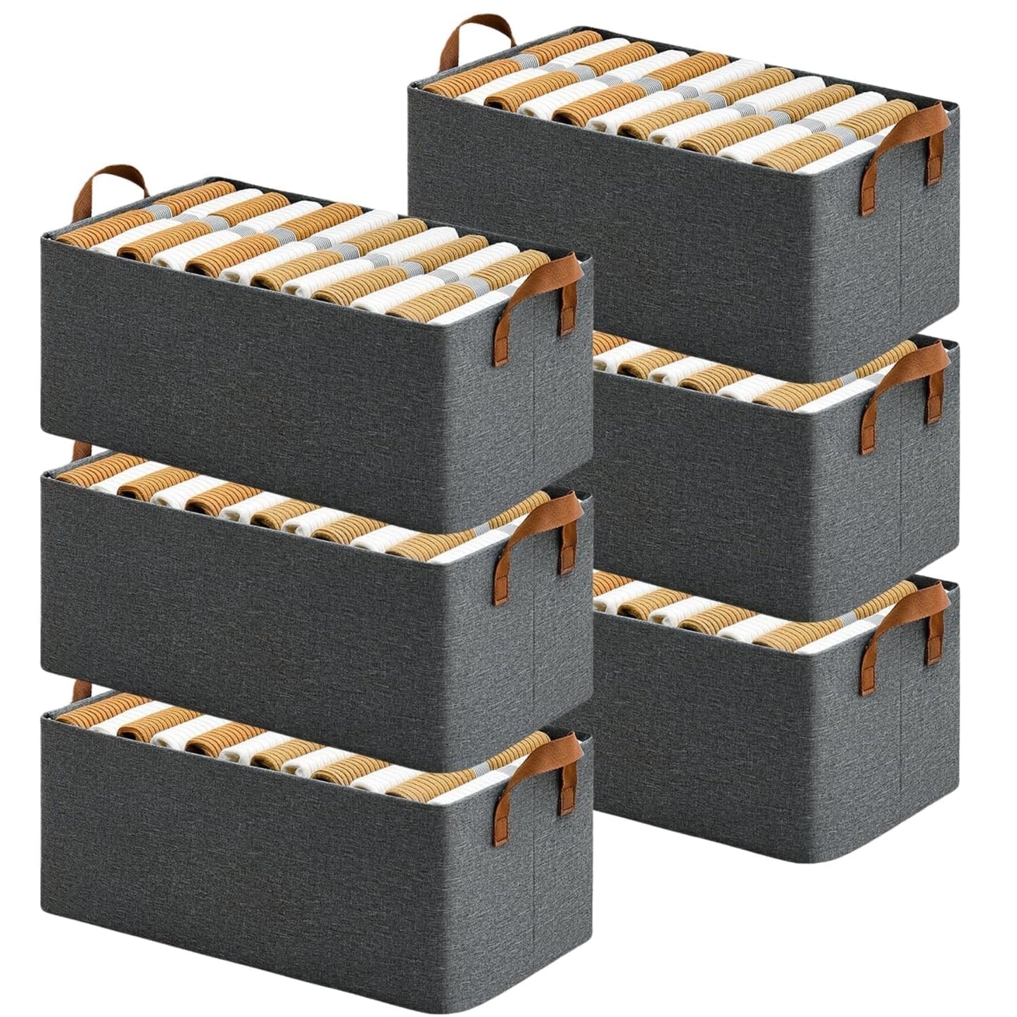 Collapsible Fabric Storage Cubes Organizer (Pack Of 6)
