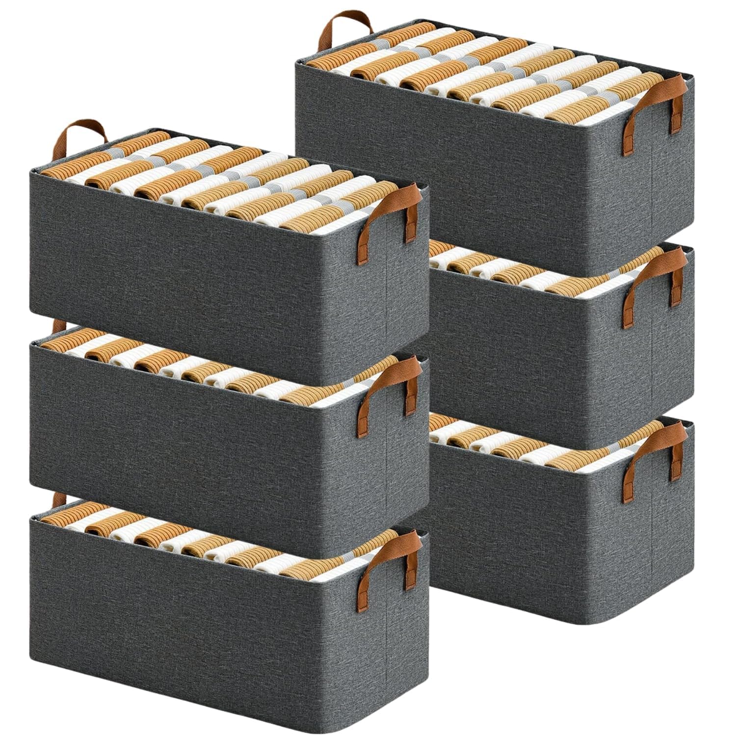 Collapsible Fabric Storage Cubes Organizer (Pack Of 6)