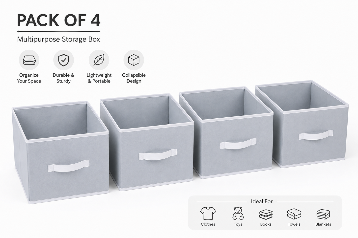 Clothes Storage Organiser (Pack Of 4)