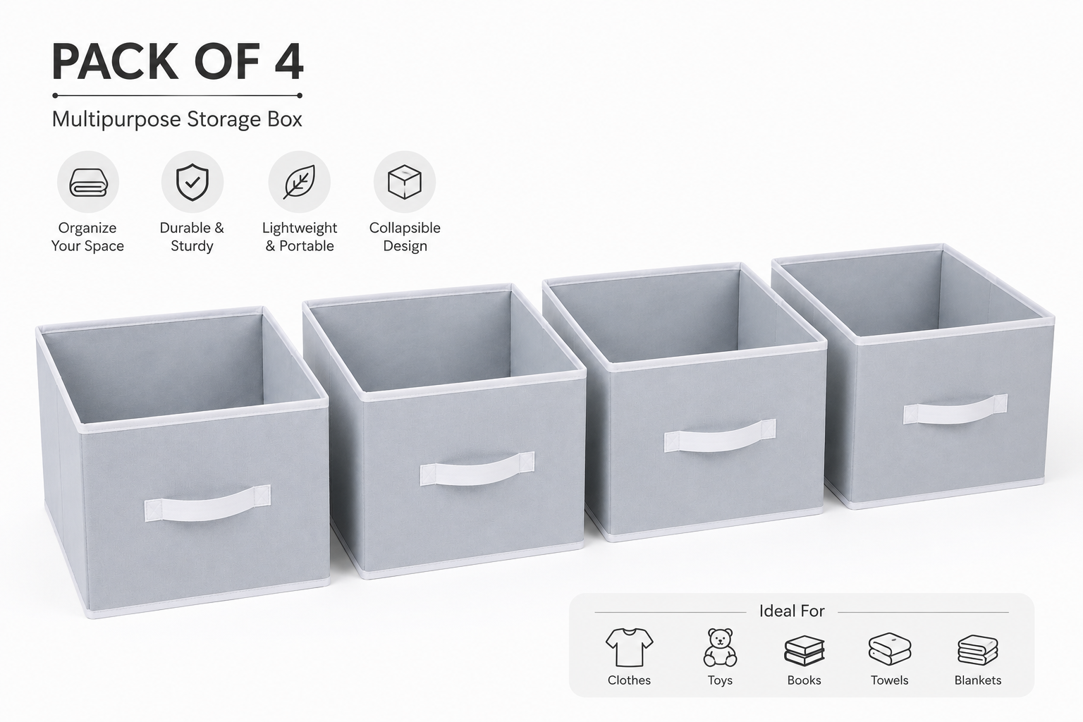 Clothes Storage Organiser (Pack Of 4)